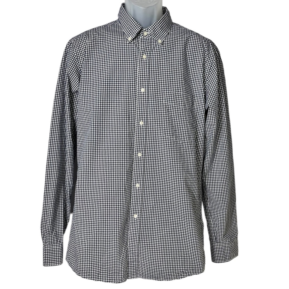 Uniqlo Extra Fine Cotton Broadcloth Checkered‎ Long-Sleeve Shirt Mens Large